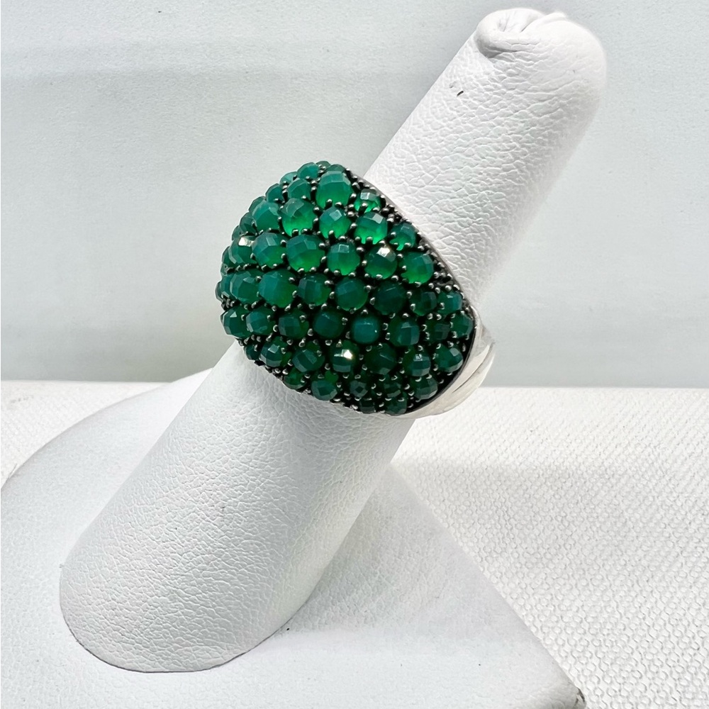David Yurman Osetra Berries Ring With Green Onyx - Picture 3 of 16
